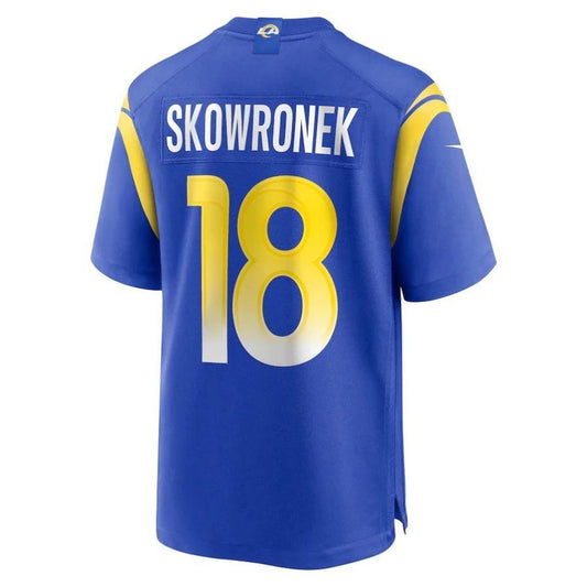 LA.Rams #18 Ben Skowronek Royal Player Game Jersey Stitched American Football Jerseys