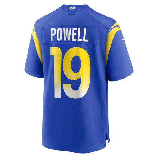 LA.Rams #19 Brandon Powell Royal Playre Game Jersey Stitched American Football Jerseys