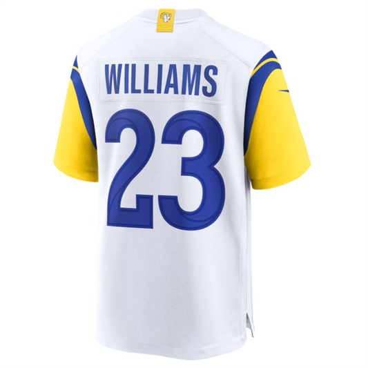 LA.Rams #23 Kyren Williams White Game Jersey American Stitched Football Jerseys
