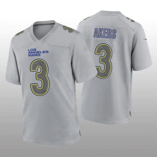 LA.Rams #3 Cam Akers Gray Atmosphere Game Player Jersey Stitched American Football Jerseys