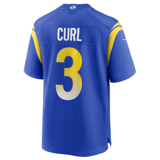 LA.Rams #3 Kamren Curl Royal Game Jersey American Stitched Football Jerseys