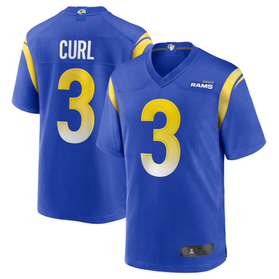 LA.Rams #3 Kamren Curl Royal Game Jersey American Stitched Football Jerseys