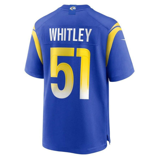 LA.Rams #51 Benton Whitley Royal Game Player Jersey Stitched American Football Jerseys