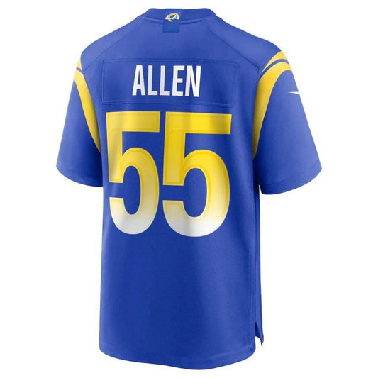 LA.Rams #55 Brian Allen Royal Player Game Jersey Stitched American Football Jerseys