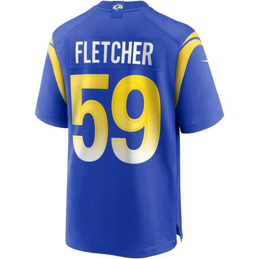 LA.Rams #59 London Fletcher Royal Game Retired Player Jersey Stitched American Football Jerseys