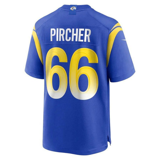 LA.Rams #66 Max Pircher Royal Player Game Jersey Stitched American Football Jerseys