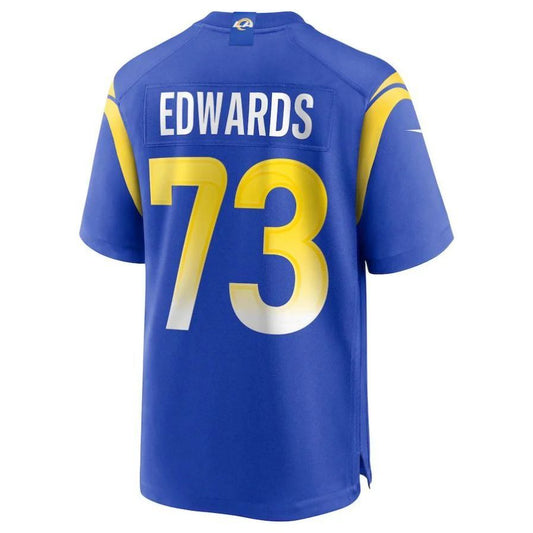 LA.Rams #73 David Edwards Royal Player Game Jersey Stitched American Football Jerseys