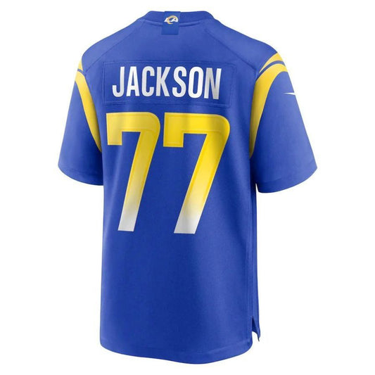 LA.Rams #77 AJ Jackson Royal Game Player Jersey Stitched American Football Jersey