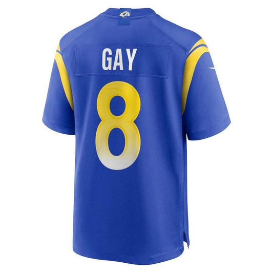 LA.Rams #8 Matt Gay Royal Playre Game Jersey Stitched American Football Jerseys