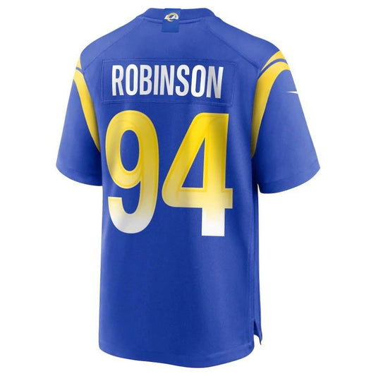 LA.Rams #94 A'Shawn Robinson Royal Player Game Jersey Stitched American Football Jersey