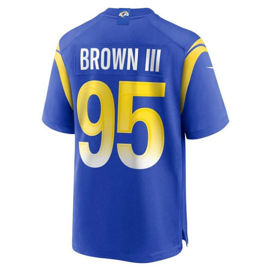 LA.Rams #95 Bobby Brown III Royal Player Game Jersey Stitched American Football Jerseys