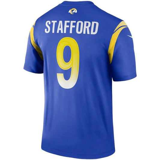 LA.Rams #9 Matthew Stafford Royal Player Legend Jersey Stitched American Football Jerseys