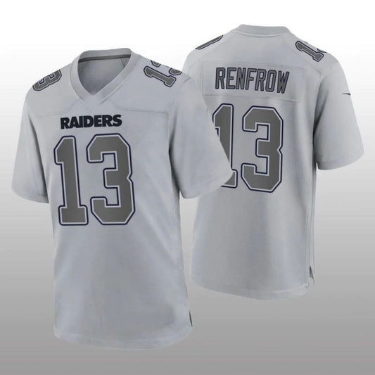 LV.Raiders #13 Hunter Renfrow Gray Atmosphere Player Game Jersey Stitched American Football Jerseys.