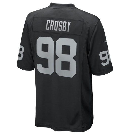 LV.Raiders #98 Maxx Crosby Black Game Jersey American Stitched Football Jerseys