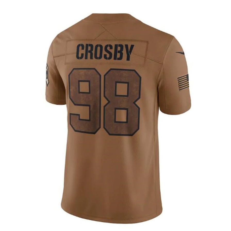 LV.Raiders #98 Maxx Crosby Brown 2023 Salute To Service Limited Player Jersey Stitched American Football Jerseys