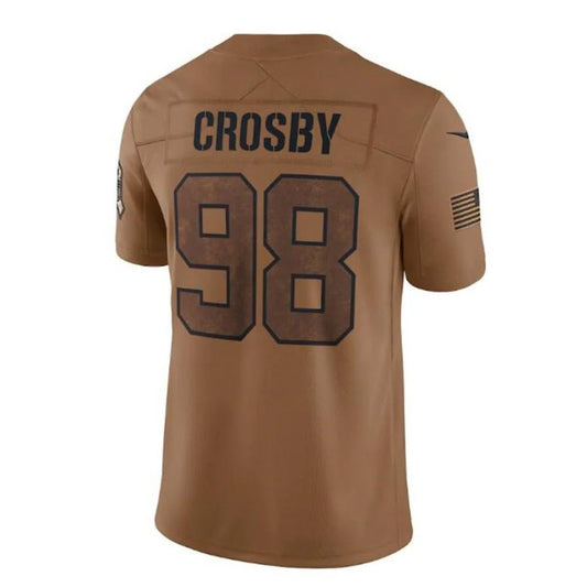 LV.Raiders #98 Maxx Crosby Brown 2023 Salute To Service Limited Player Jersey Stitched American Football Jerseys