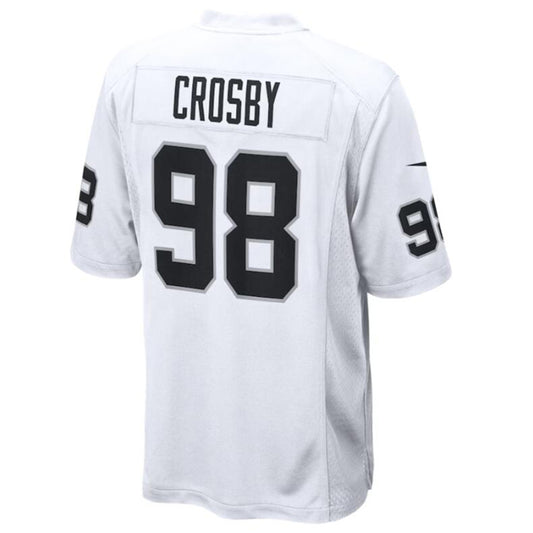 LV.Raiders #98 Maxx Crosby White Game Jersey American Stitched Football Jerseys