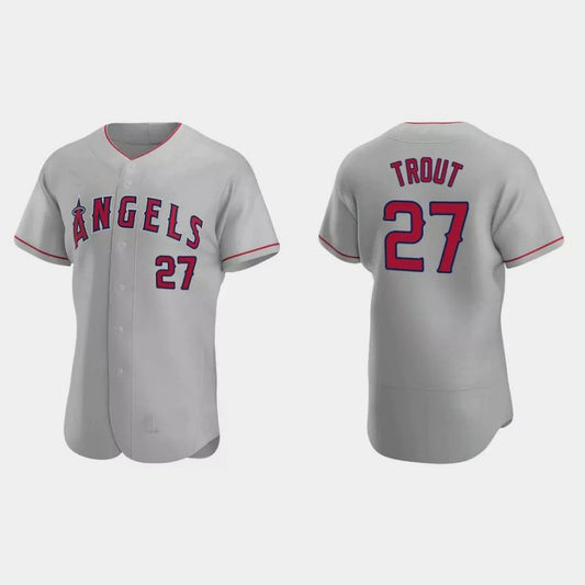 Los Angeles Angels #27 Mike Trout Gray Authentic 2020 Road Jersey Men Youth Women Player Baseball Jerseys