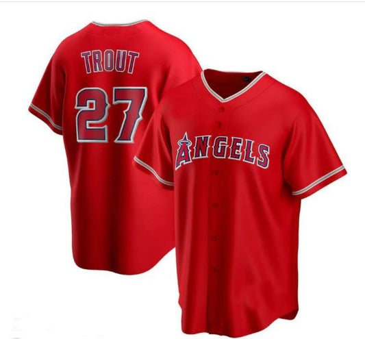 Los Angeles Angels #27 Mike Trout Red Alternate Replica Player Jersey Men Youth Women Baseball Jerseys