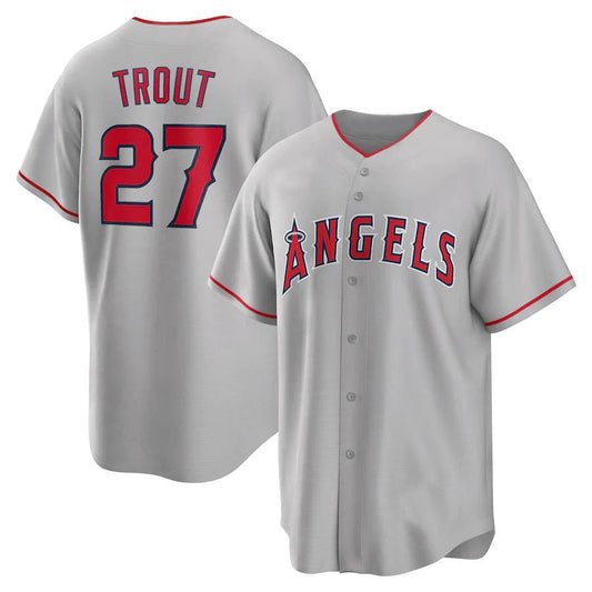 Los Angeles Angels #27 Mike Trout Silver Road Replica Player Name Jersey Men Youth Women Baseball Jerseys