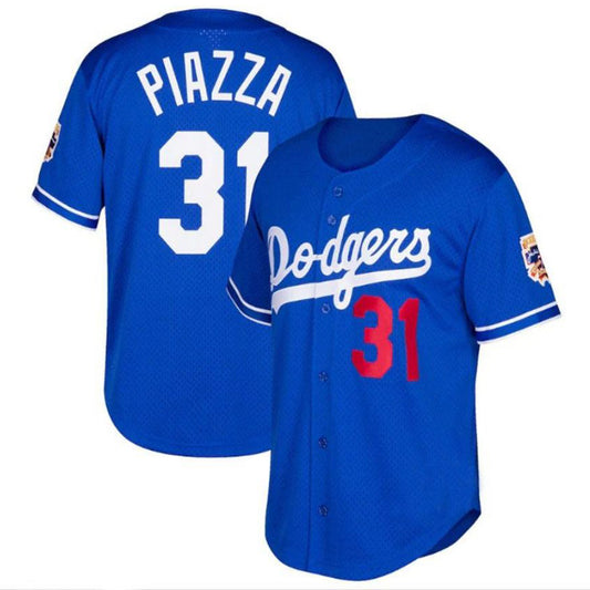 Los Angeles Dodgers #31 Mike Piazza Mitchell & Ness Cooperstown Collection Mesh Batting Practice Player Jersey - Royal Baseball Jerseys