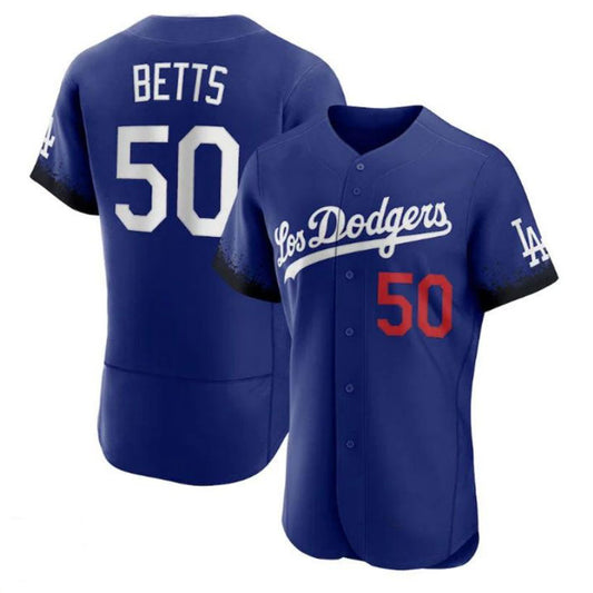 Los Angeles Dodgers #50 Mookie Betts City Connect Authentic Player Jersey - Royal Baseball Jerseys