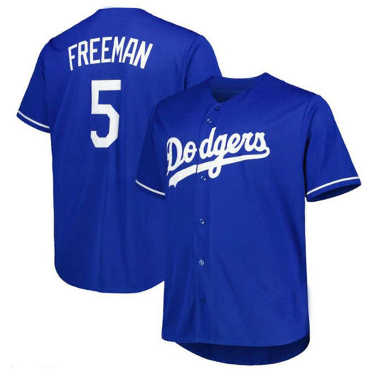 Los Angeles Dodgers #5 Freddie Freeman Big & Tall Replica Player Jersey - Royal Baseball Jerseys