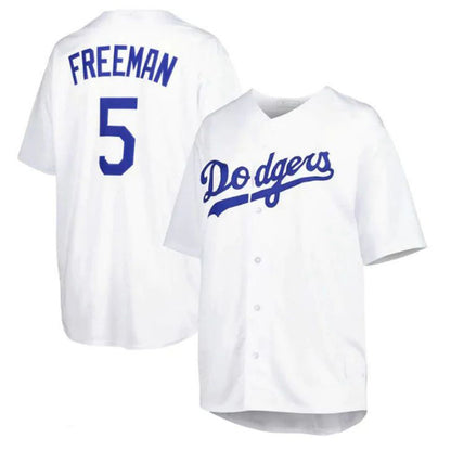 Los Angeles Dodgers #5 Freddie Freeman Big & Tall Replica Player Jersey - White Baseball Jerseys