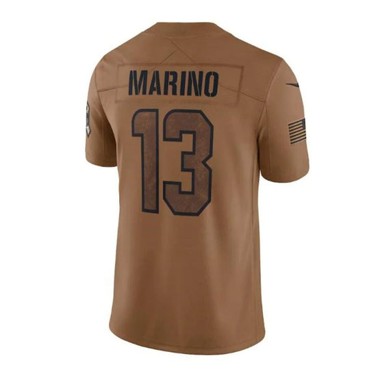 M.Dolphins #13 Dan Marino Brown 2023 Salute To Service Retired Player Limited Jersey Stitched American Football Jerseys