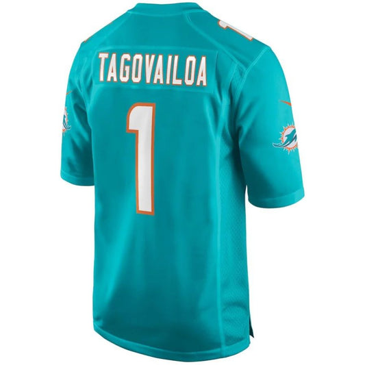 M.Dolphins #1 Tua Tagovailoa Aqua Player Game Jersey Stitched American Football Jerseys