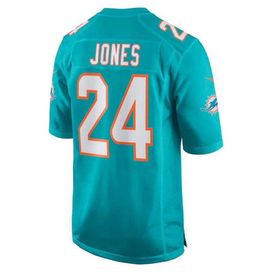 M.Dolphins #24 Byron Jones Aqua Player Game Jersey Stitched American Football Jerseys