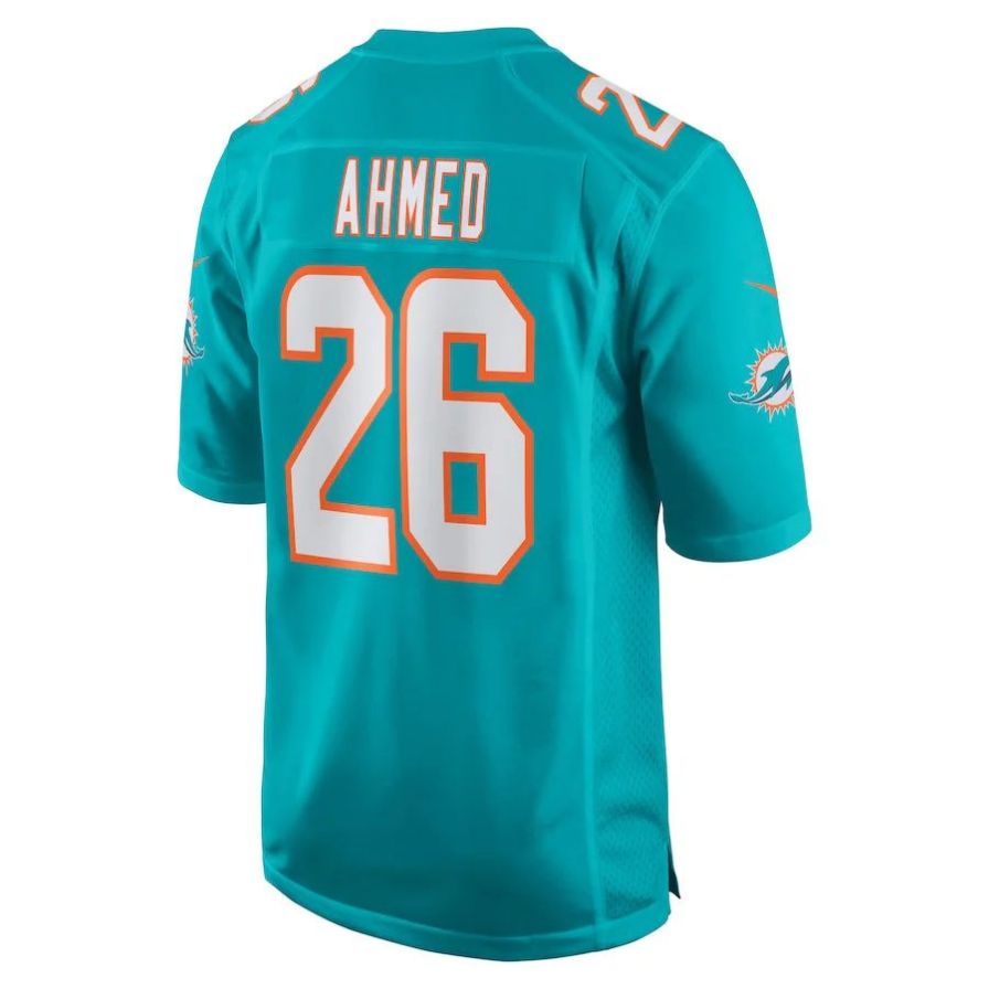 M.Dolphins #26 Salvon Ahmed Aqua Player Game Jersey Stitched American Football Jerseys