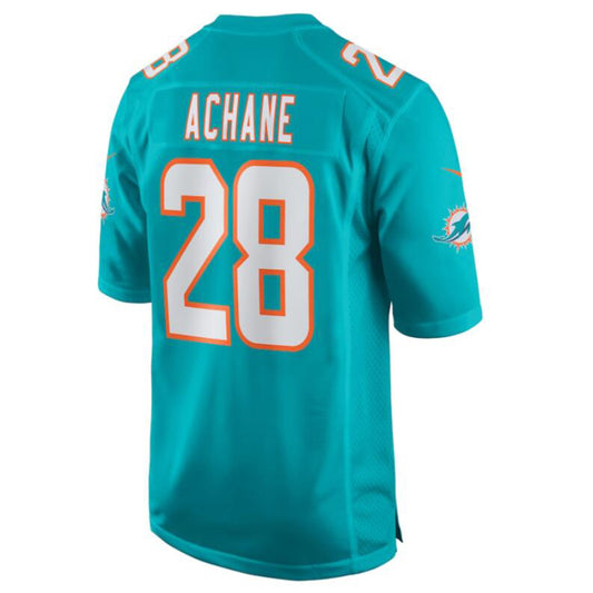 M.Dolphins #28 Devon Achane Aqua Player Game Jersey American Stitched Football Jerseys