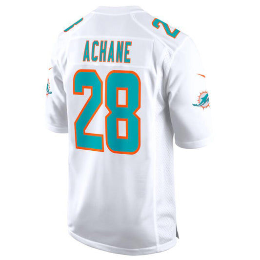 M.Dolphins #28 Devon Achane White Player Game Jersey American Stitched Football Jerseys