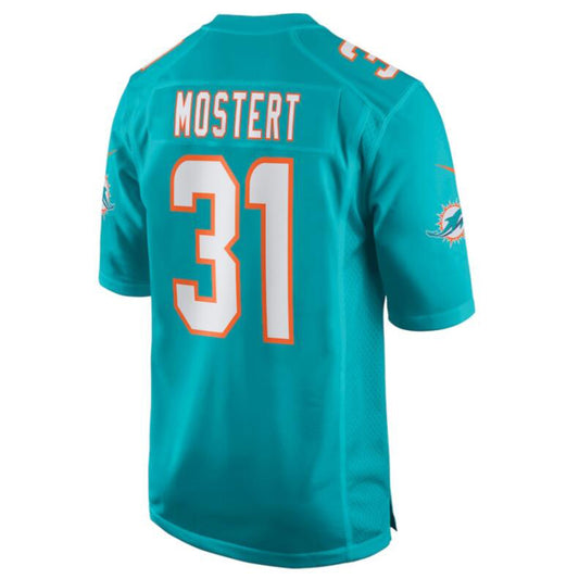 M.Dolphins #31 Raheem Mostert Aqua Game Jersey American Stitched Football Jerseys