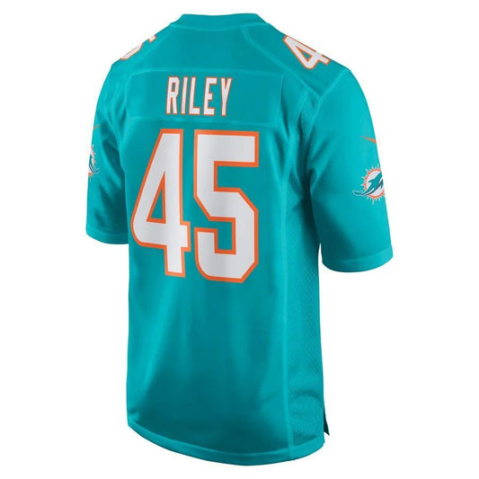 M.Dolphins #45 Duke Riley Aqua Game Jersey Stitched American Football Jerseys
