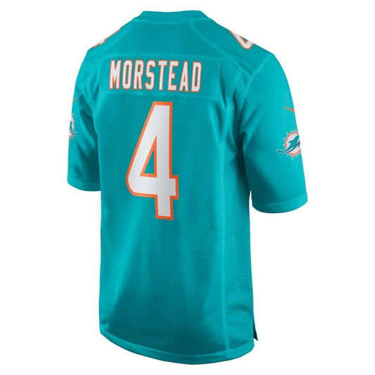 M.Dolphins #4 Thomas Morstead Aqua Player Game Jersey Stitched American Football Jerseys
