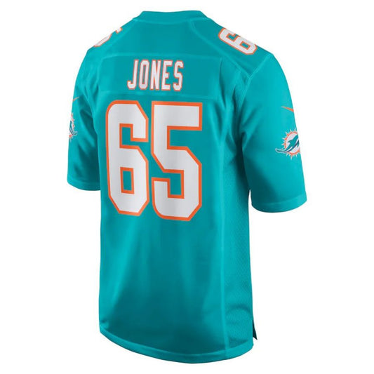 M.Dolphins #65 Robert Jones Aqua Player Game Jersey Stitched American Football Jerseys