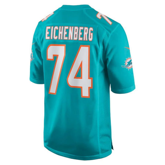 M.Dolphins #74 Liam Eichenberg Aqua Player Game Jersey Stitched American Football Jerseys