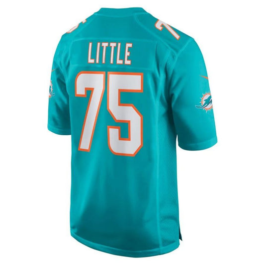 M.Dolphins #75 Greg Little Aqua Player Game Jersey Stitched American Football Jerseys