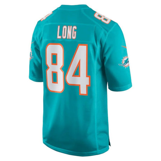 M.Dolphins #84 Hunter Long Aqua Player Game Jersey Stitched American Football Jerseys