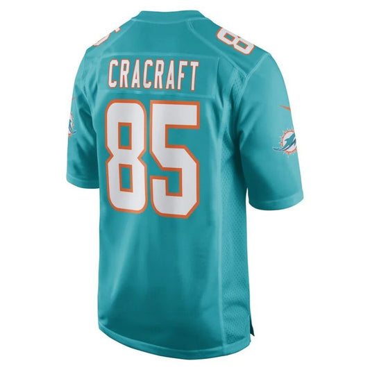 M.Dolphins #85 River Cracraft Aqua Game Player Jersey Stitched American Football Jerseys
