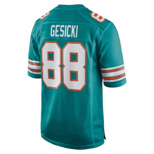 M.Dolphins #88 Mike Gesicki Aqua Stitched Player Alternate Game Football Jerseys