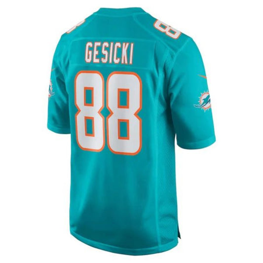 M.Dolphins #88 Mike Gesicki Aqua Stitched Player Game Stitched American Football Jerseys