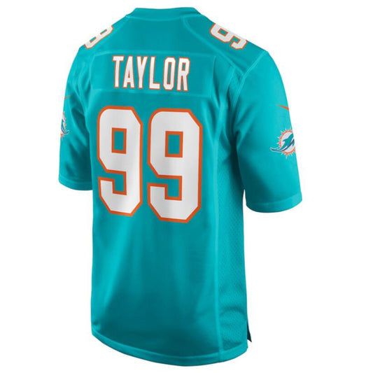 M.Dolphins #99 Jason Taylor Aqua Game Retired Player Jersey American Stitched Football Jerseys