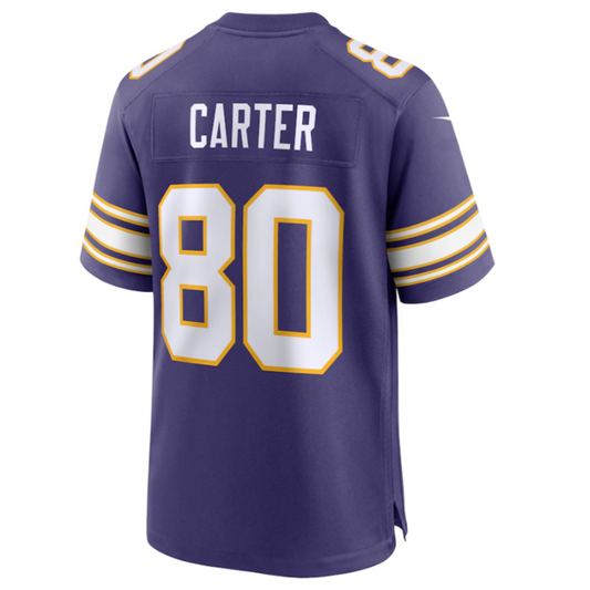 M.Vikings #80 Cris Carter Purple Classic Retired Player Game Jersey American Stitched Football Jerseys