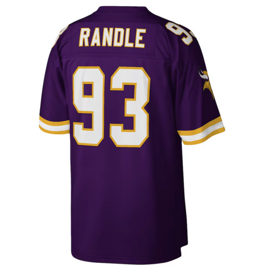 M.Vikings #93 John Randle Purple Legacy Replica Jersey Stitched American Football Jerseys