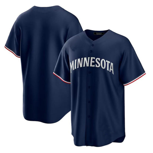 Custom Minnesota Twins Navy Alternate Replica Team Logo Baseball Jersey