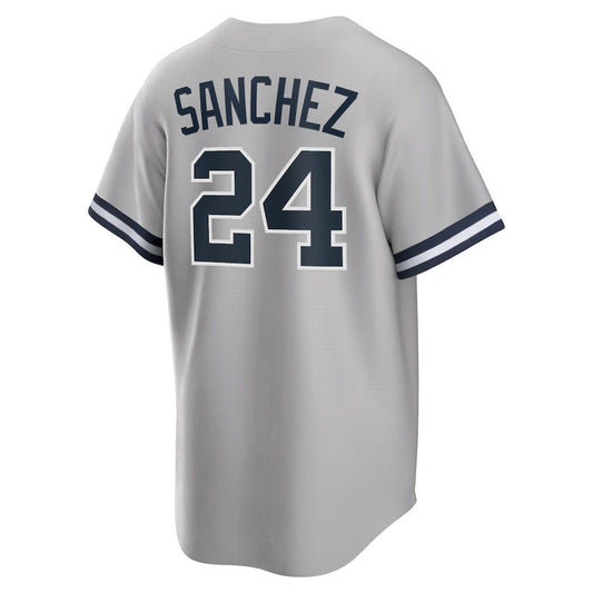 New York Yankees #24 Gary Sanchez Gray Road Replica Team Player Name Jersey