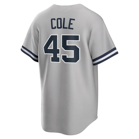 New York Yankees #45 Gerrit Cole Gray Road Replica Player Name Jersey